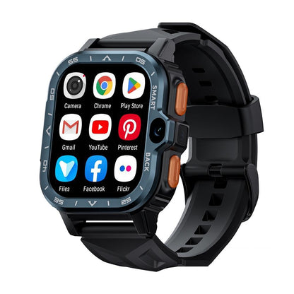 2.02 Inch Android 8.1 Full Network Wifi Card Bluetooth Smart Watch - Navy Blue
