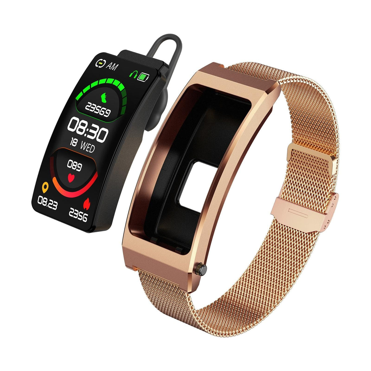 Smart Bracelet With Sleep And Oxygen Monitoring - Tft Display - Black