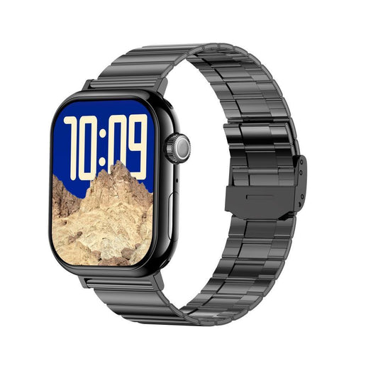 2.04 Inch Colour Screen Smart Watch Steel Strap Support Bluetooth Call - Black