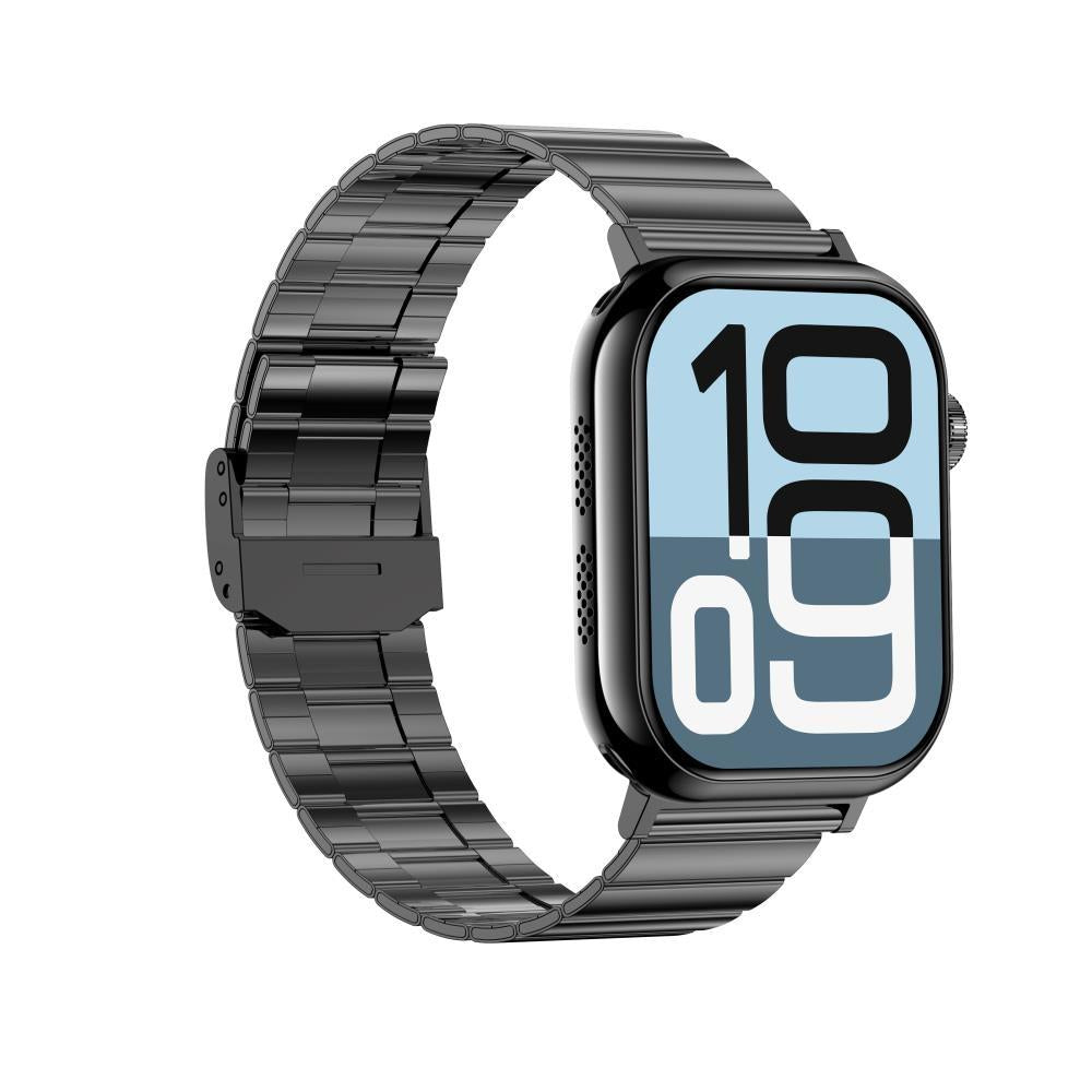 2.04 Inch Colour Screen Smart Watch Steel Strap Support Bluetooth Call - Black