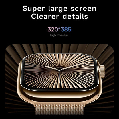 2.04 Inch Colour Screen Smart Watch Steel Strap Support Bluetooth Call - Black