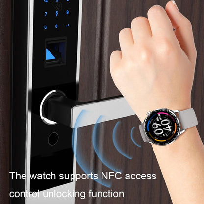 1.32 Inch Heart Rate Detection Smart Watch - Silver + Leather