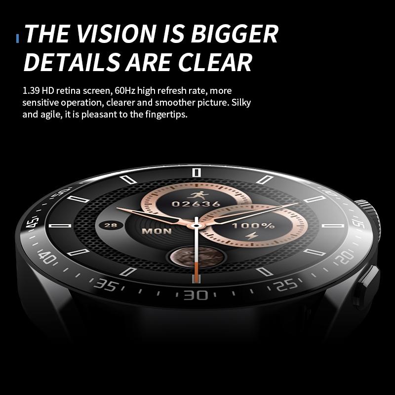 1.39 Inch Ip67 Waterproof Health Monitoring Bluetooth Call Smart Watch With Nfc Payment - Black