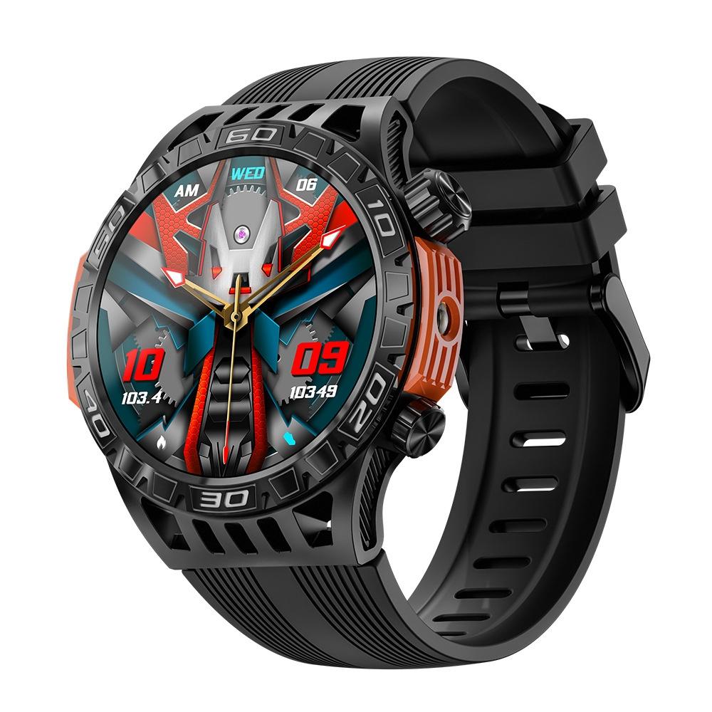 1.46 Inch Ip68 Waterproof Sos Flashlight Bluetooth Smart Watch - Black
