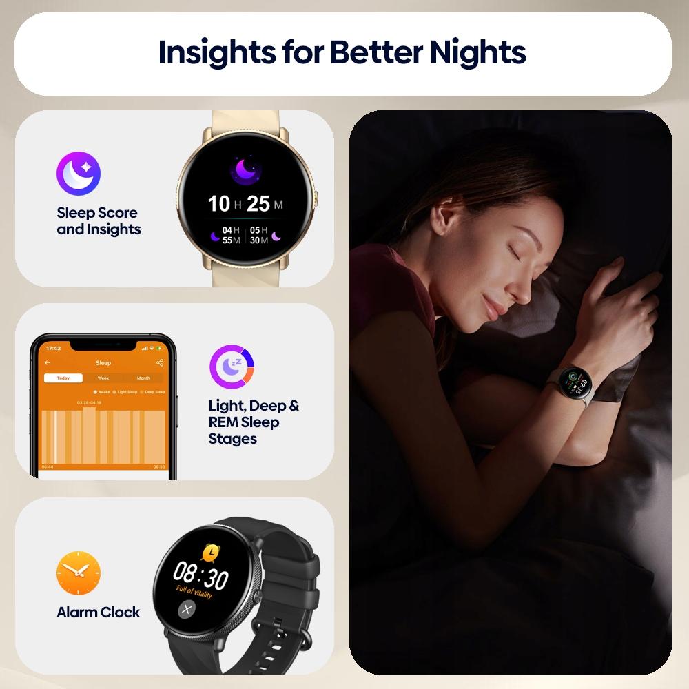 1.43 Inch Screen Voice Calling Smart Watch Support Heart Rate / Blood Pressure / Blood Oxygen - Black