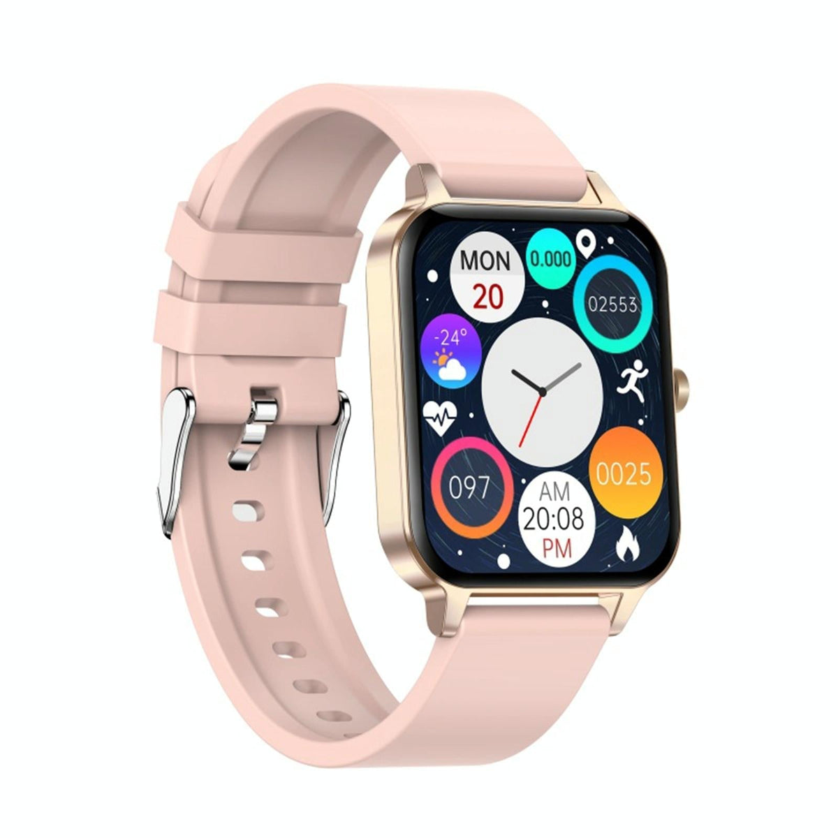 1.69 Inch Ips Touch Screen Ip68 Waterproof Smart Watch Support Sleep Monitoring / Heart Rate Monitoring / Bluetooth Call / Body Temperature Monitoring - Black