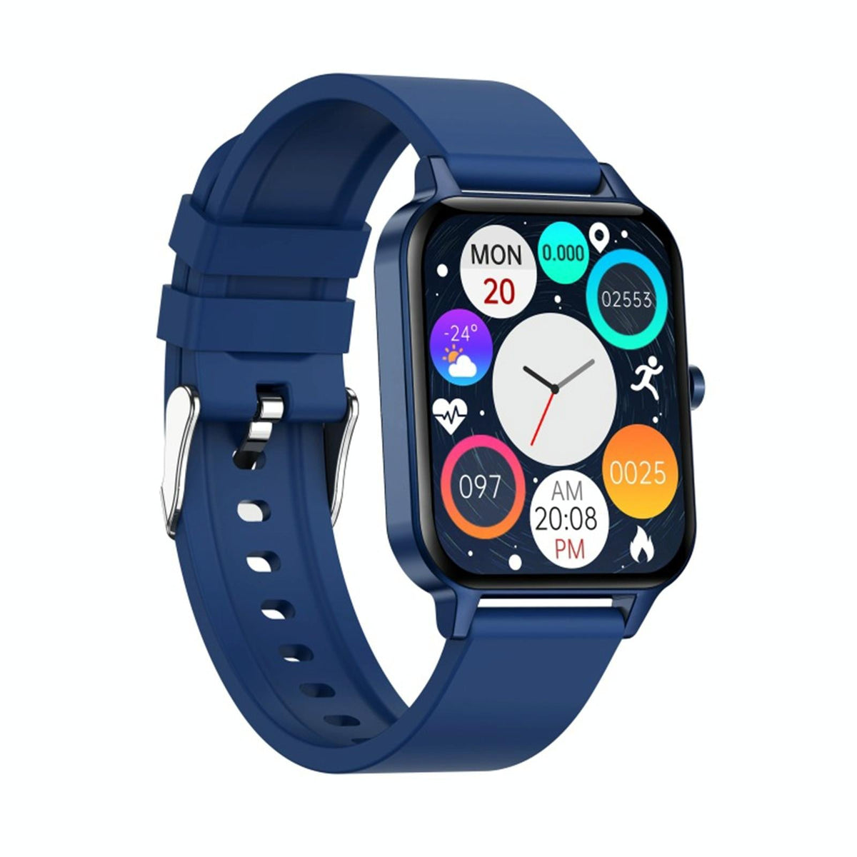 1.69 Inch Ips Touch Screen Ip68 Waterproof Smart Watch Support Sleep Monitoring / Heart Rate Monitoring / Bluetooth Call / Body Temperature Monitoring - Black