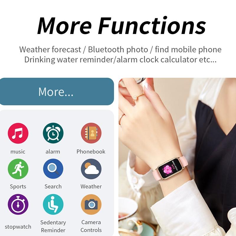 1.47 Inch Waterproof Smart Watch Heart Rate & Blood Pressure Support - Black