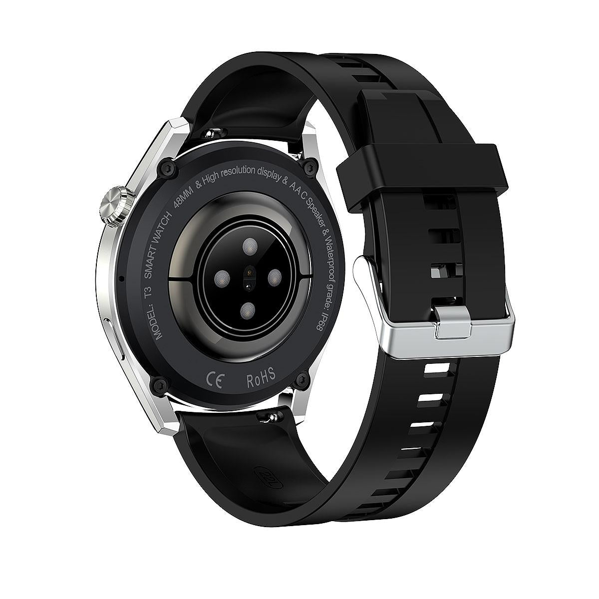 Waterproof Silicone Smartwatch With Colour Display - Black