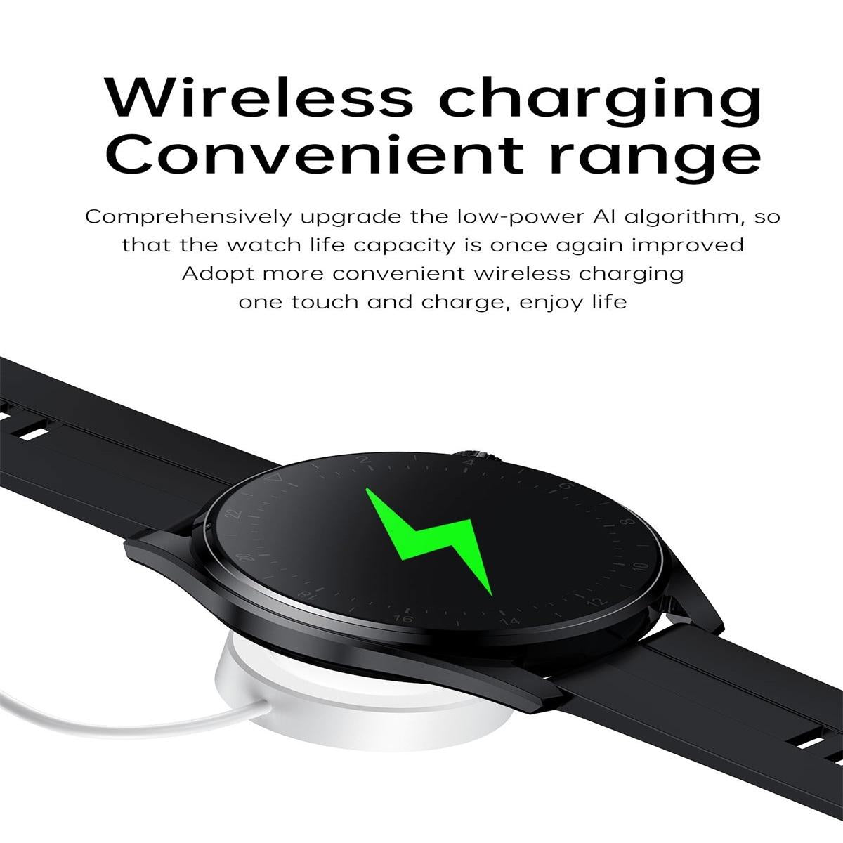 Waterproof Silicone Smartwatch With Colour Display - Black