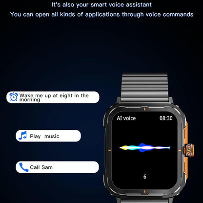 1.9 Inch Tft Square Screen Smart Watch Supports Blood Pressure Monitoring - Black