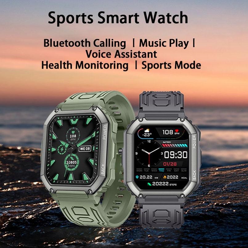 1.8 Inch Heart Rate Blood Pressure Monitoring Smart Calling Watch - Black