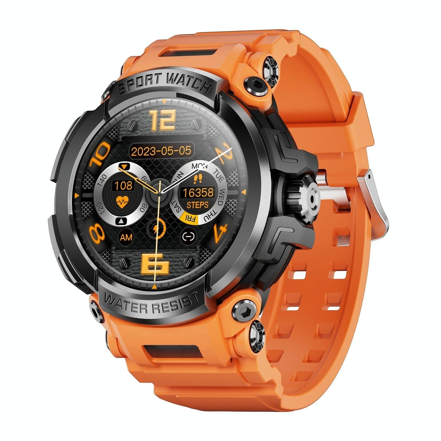 1.5 Inch Colour Screen Bluetooth Smart Watch Health & Sports Monitoring - Black