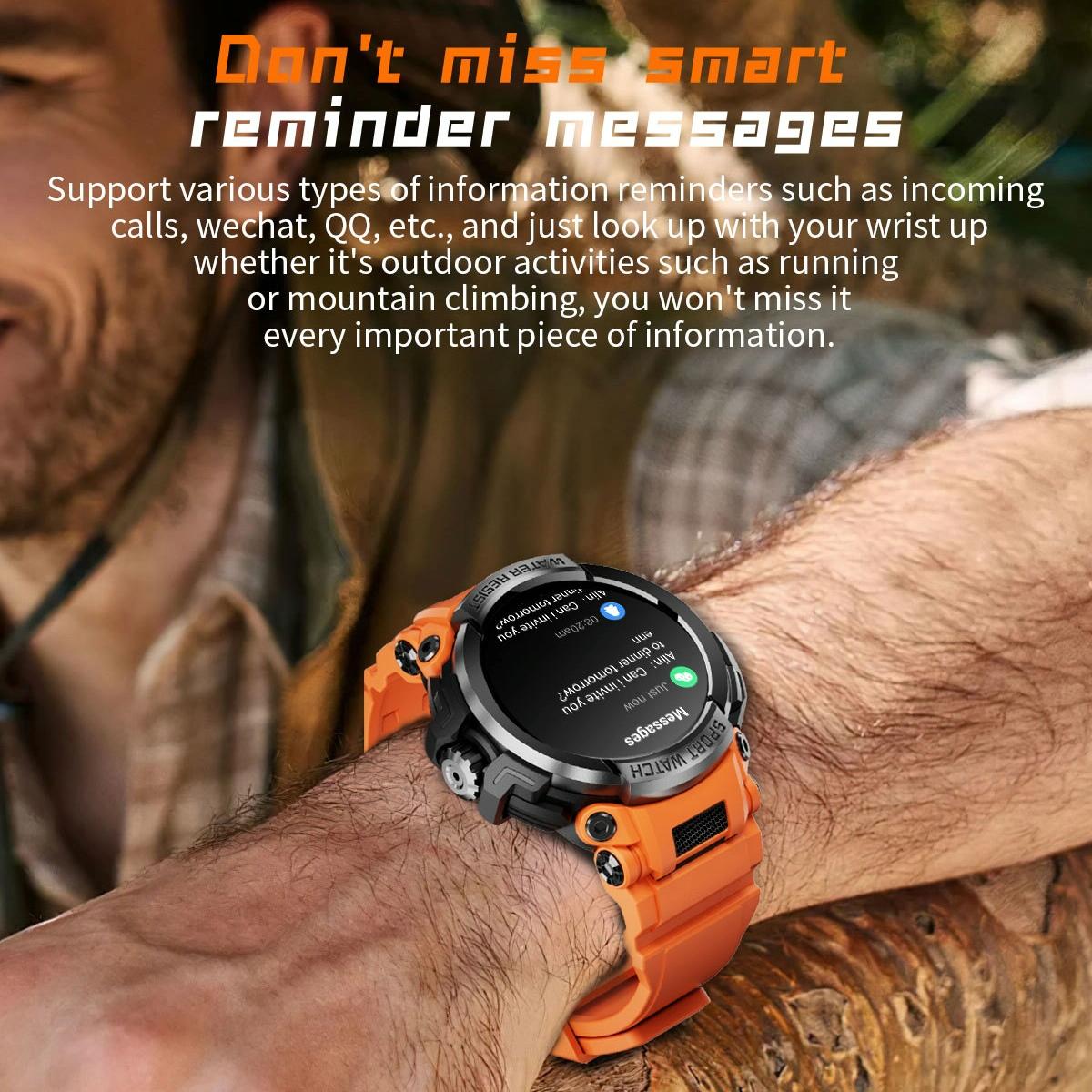 1.5 Inch Colour Screen Bluetooth Smart Watch Health & Sports Monitoring - Black