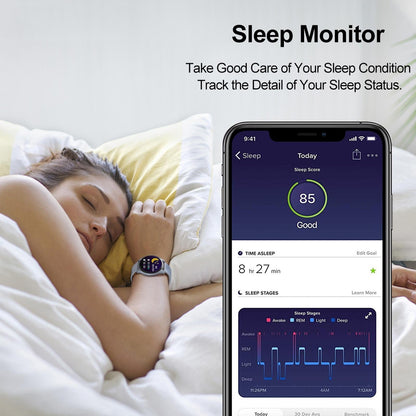 1.28 Inch Tft Colour Screen Ip67 Waterproof Smart Watch Support Body Temperature Monitoring / Sleep Monitoring / Heart Rate Monitoring - Blue
