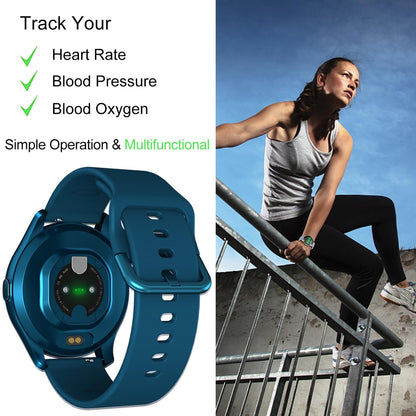 1.28 Inch Tft Colour Screen Ip67 Waterproof Smart Watch Support Body Temperature Monitoring / Sleep Monitoring / Heart Rate Monitoring - Blue