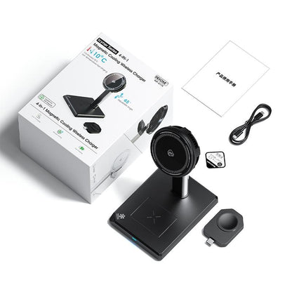 15W 4 In 1 Magnetic Wireless Charger Stand - Black