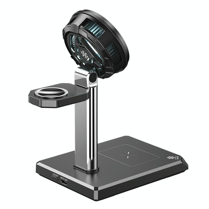 15W 4 In 1 Magnetic Wireless Charger Stand - Black