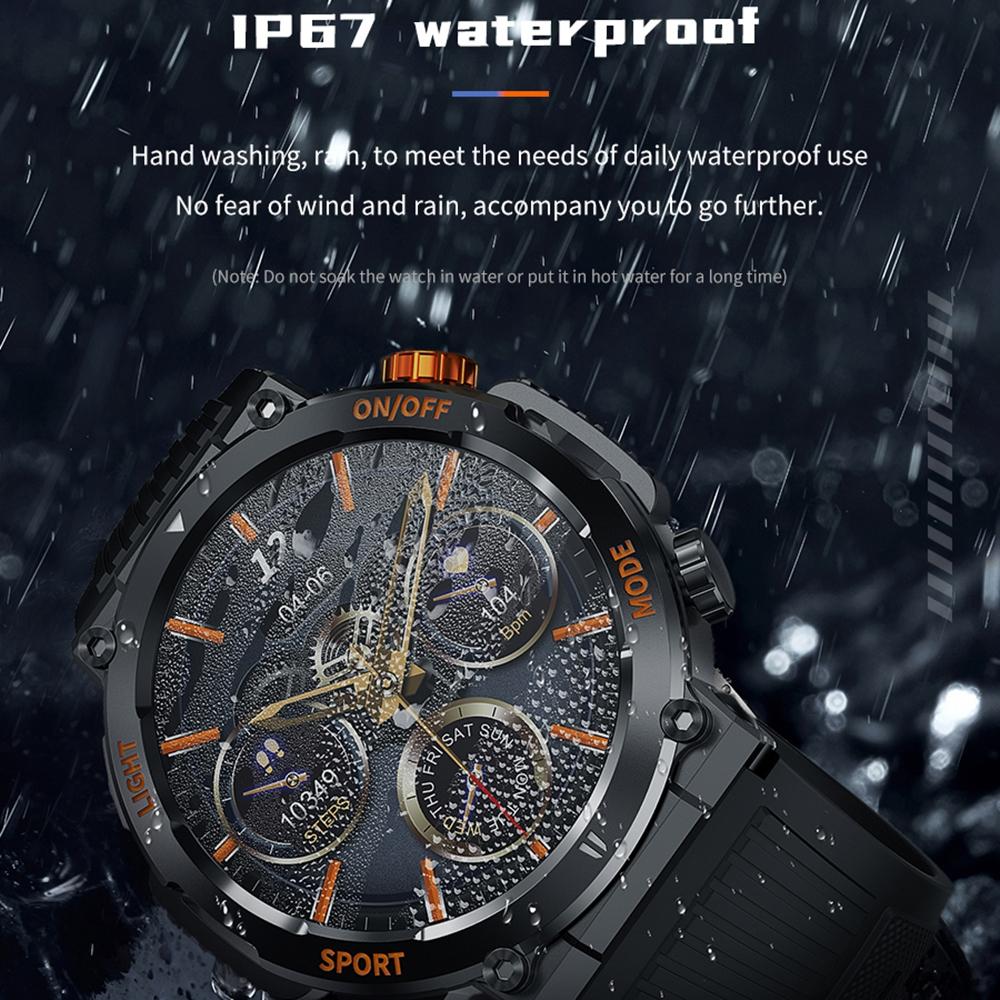 1.46 Inch Round Screen Bluetooth Smart Watch Support Health Monitoring & 100+ Sports Modes - Orange