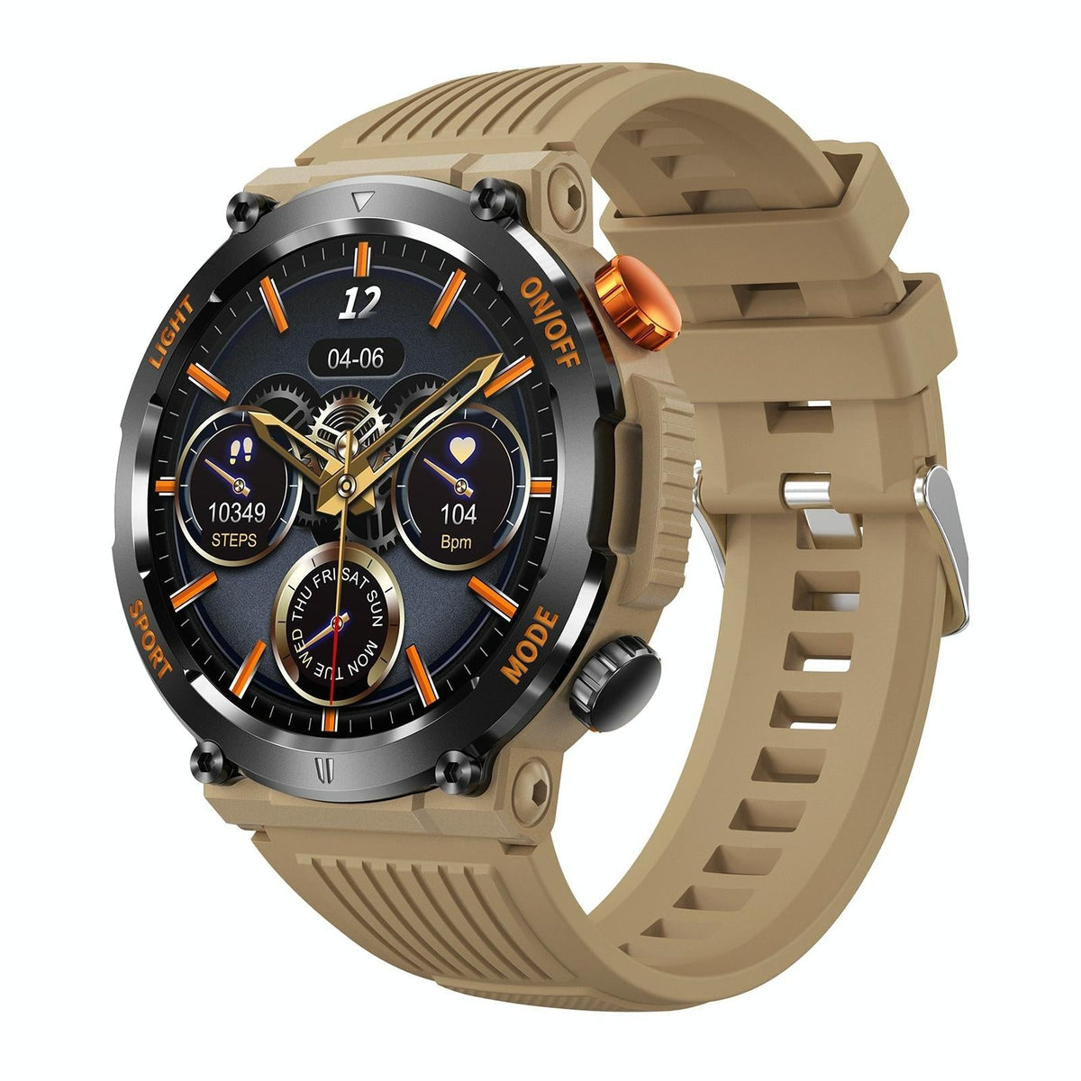 1.46 Inch Round Screen Bluetooth Smart Watch Support Health Monitoring & 100+ Sports Modes - Orange