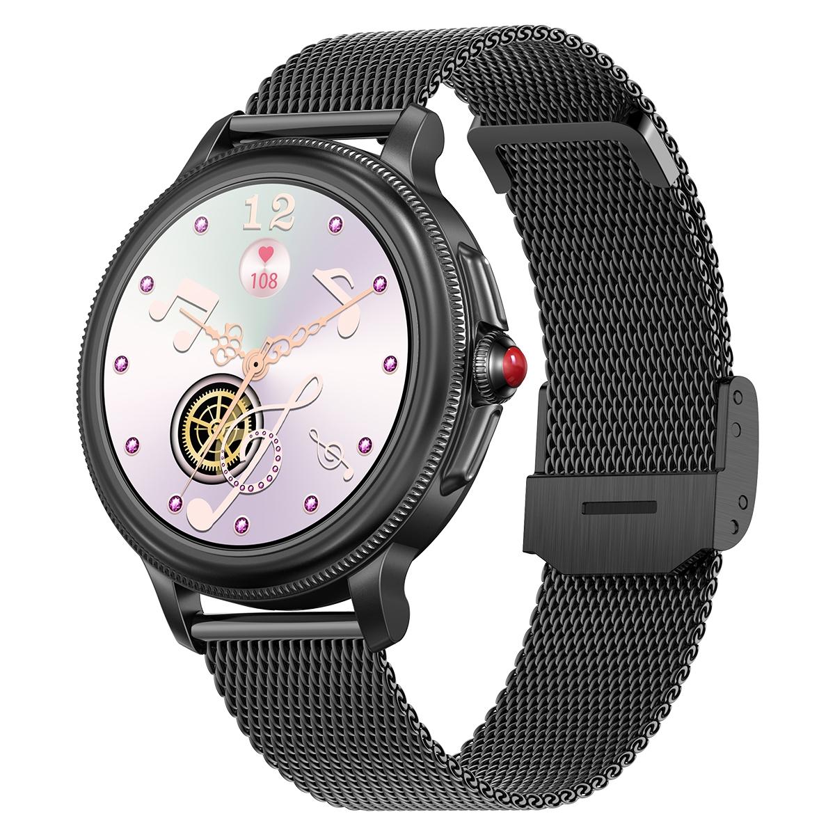 Smart Wristband With Waterproof Heart Rate And Blood Pressure Monitoring - Black