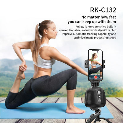 Smart 360 Degree Live Video Recording Desktop Stabilizer - White