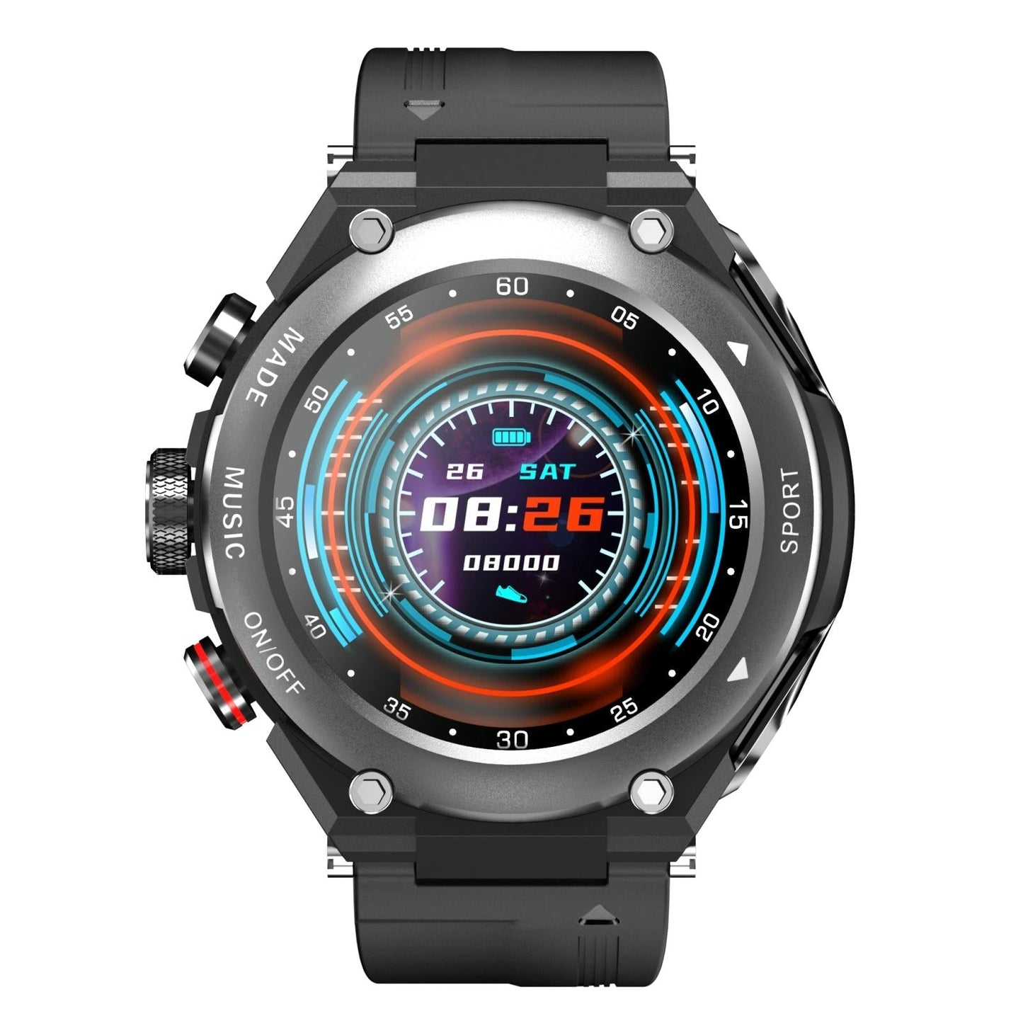 1.28 Inch Ips Touch Screen 2 In 1 Bluetooth Headset Smart Watch Support Heart Rate Monitoring / Bluetooth Music - Black