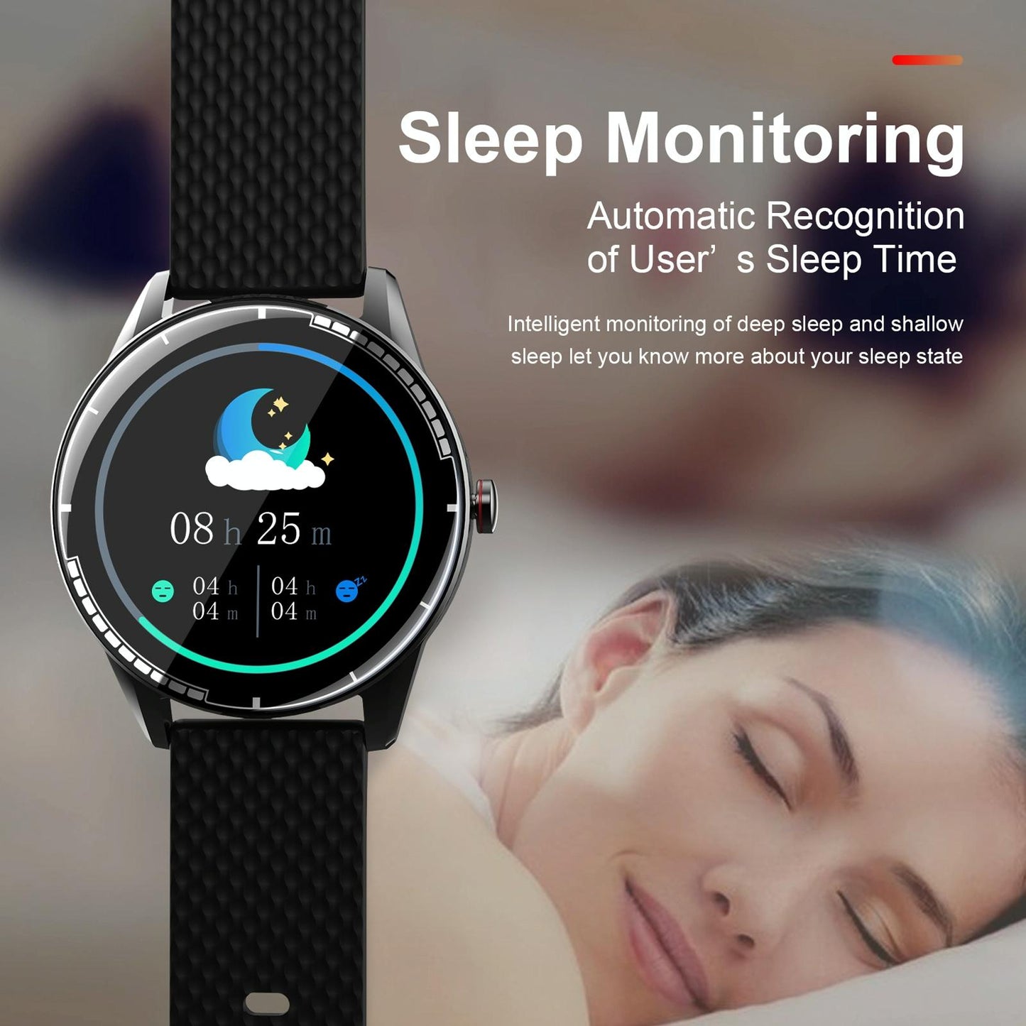 1.28 Inch Touch Screen Ip67 Waterproof Smart Watch Support Bluetooth Call / Sleep Monitoring / Heart Rate Monitoring Black