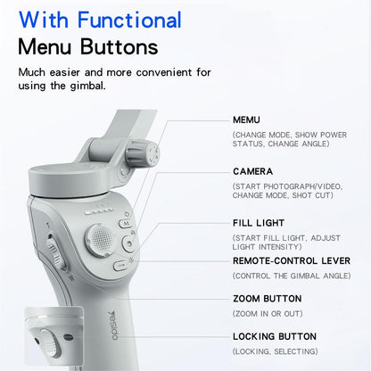 Three-axis Handheld Gimbal for Sf18 Phone - Anti-shake White