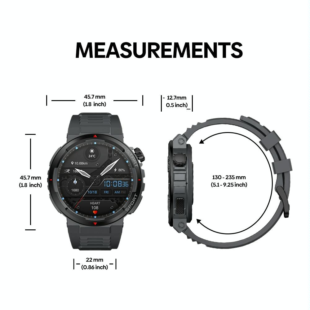 1.43 Inch Fitness & Wellness Smart Watch 24H Health Monitoring - Flame Red