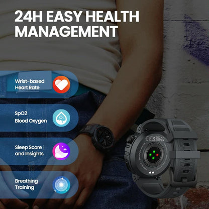 1.43 Inch Fitness & Wellness Smart Watch 24H Health Monitoring - Flame Red