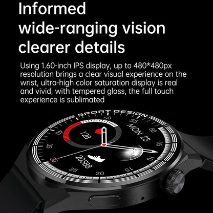 1.6 Inch Waterproof Smart Watch With Bluetooth Call & Nfc - Black