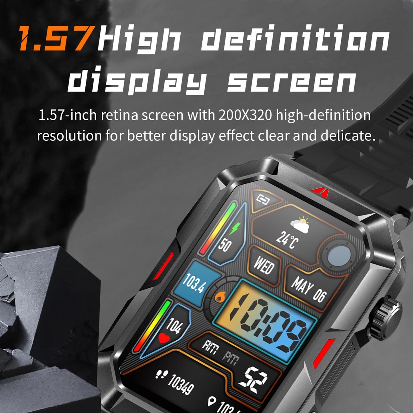 Smart Bracelet With Sleep Detection And Steel Strap - Bt5.2 - Black