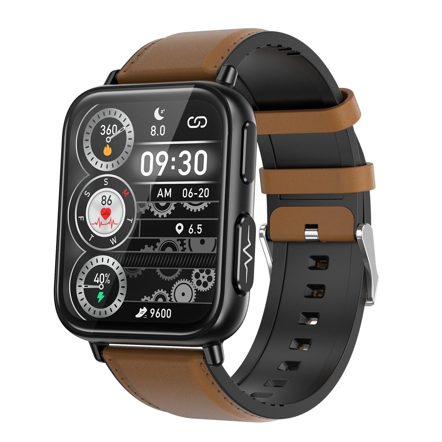 1.91 Inch Waterproof Smart Watch With Ai Diagnosis & Health Monitoring - Black