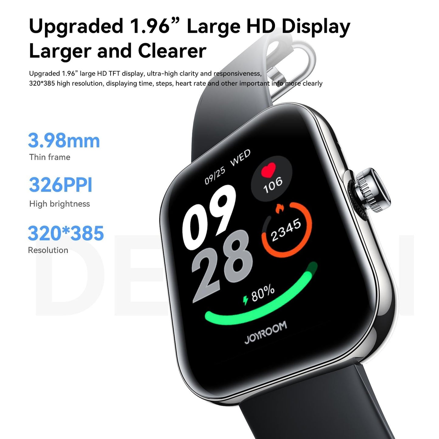 1.96 Screen Inch Smart Watch With Bt Call & Heart Rate - Rose Gold