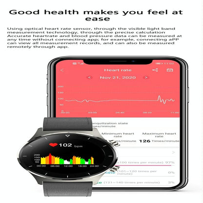Waterproof Smart Watch With Heart / Bp / Oxygen / Sleep Monitoring - Ip68 - Black