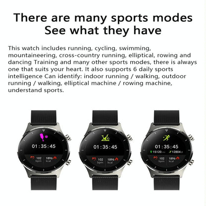 Waterproof Smart Watch With Heart / Bp / Oxygen / Sleep Monitoring - Ip68 - Black