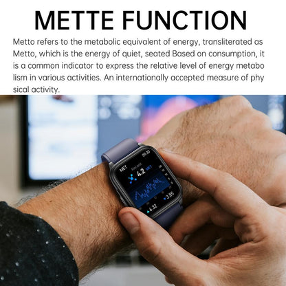 1.91 Inch Ip67 Waterproof Silicone Band Smart Watch Support Ecg / Non-Invasive Blood Glucose Measurement - Black