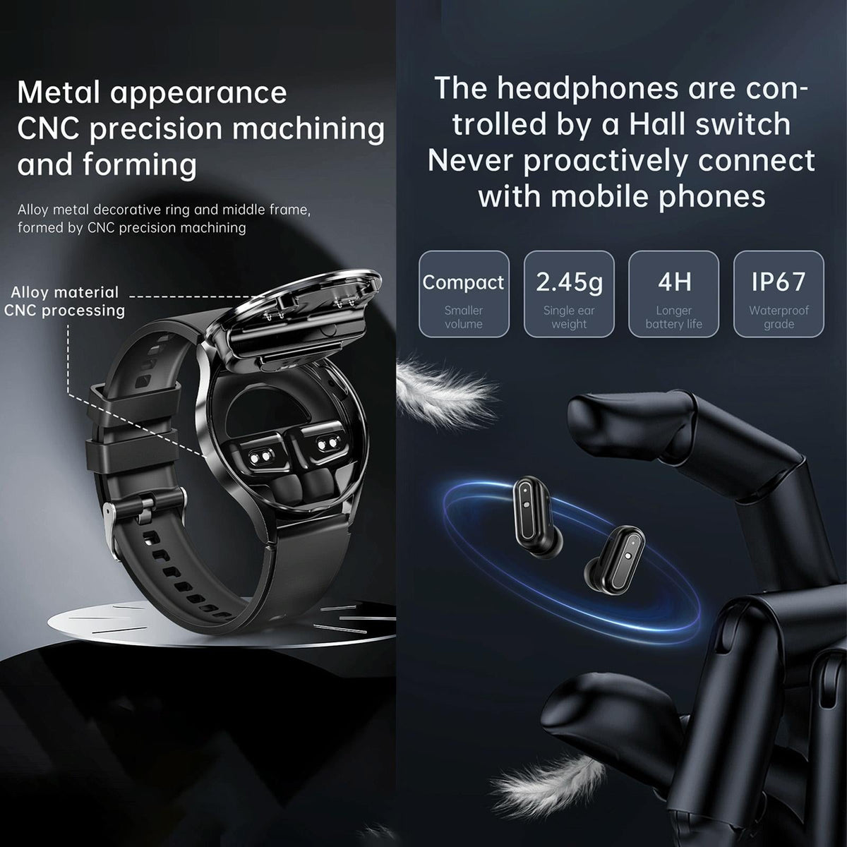 1.39 Inch Waterproof Bracelet Support Bluetooth Call / Nfc / Heart Rate - Black