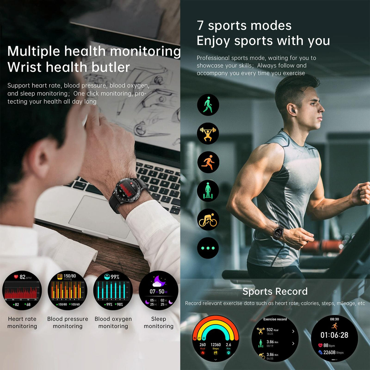 1.39 Inch Waterproof Bracelet Support Bluetooth Call / Nfc / Heart Rate - Black