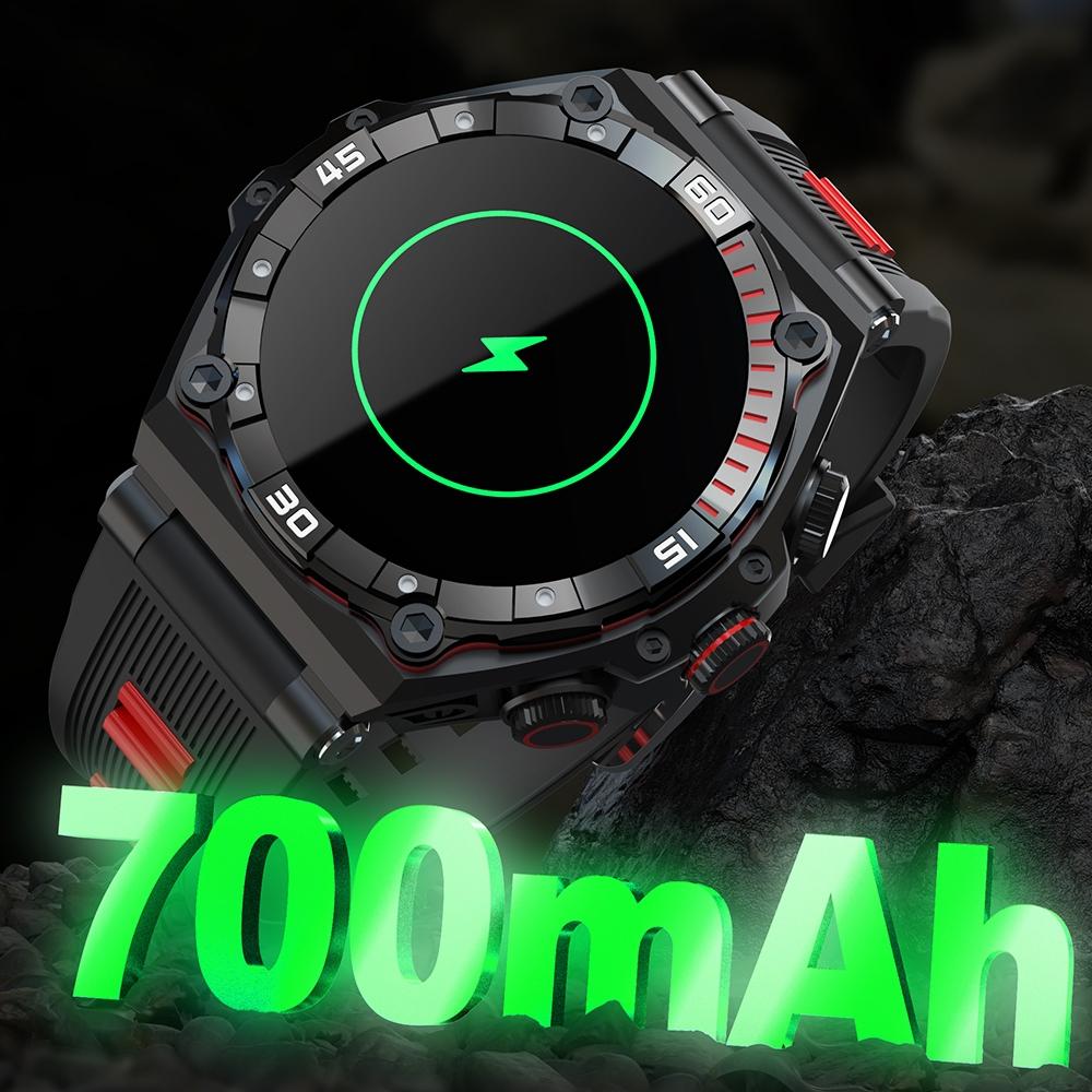 1.43 Inch Amoled Screen Smart Watch Supports Bluetooth Call / Blood Oxygen Detection - Red