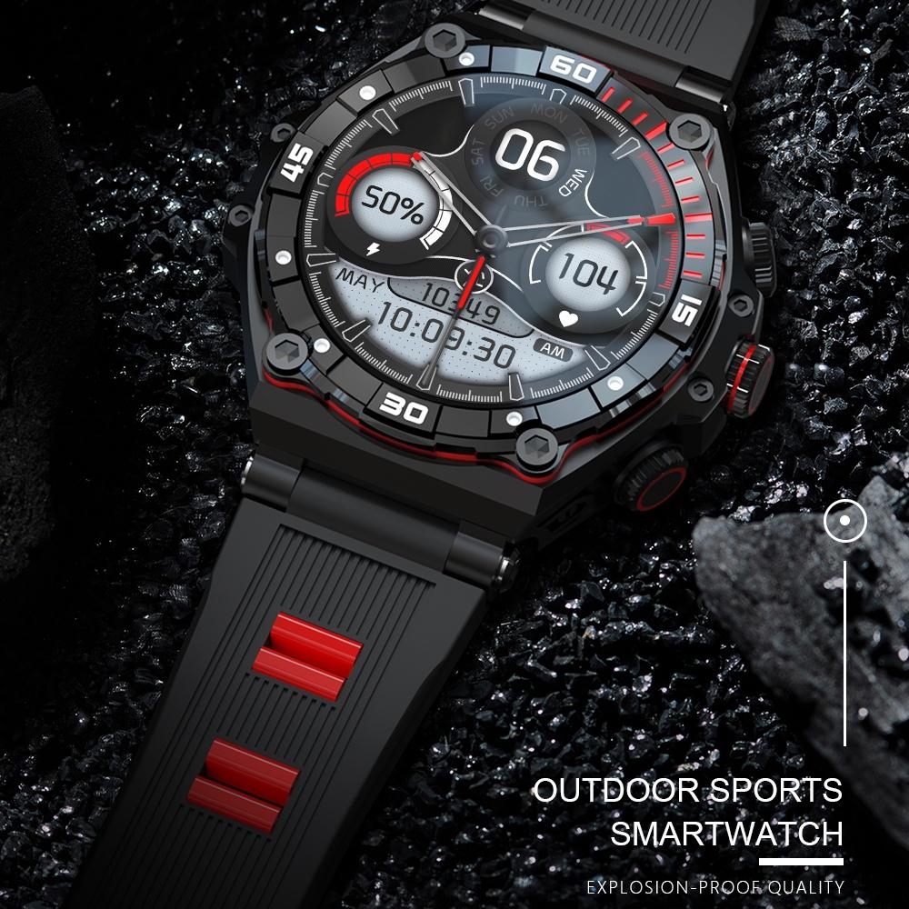 1.43 Inch Amoled Screen Smart Watch Supports Bluetooth Call / Blood Oxygen Detection - Red