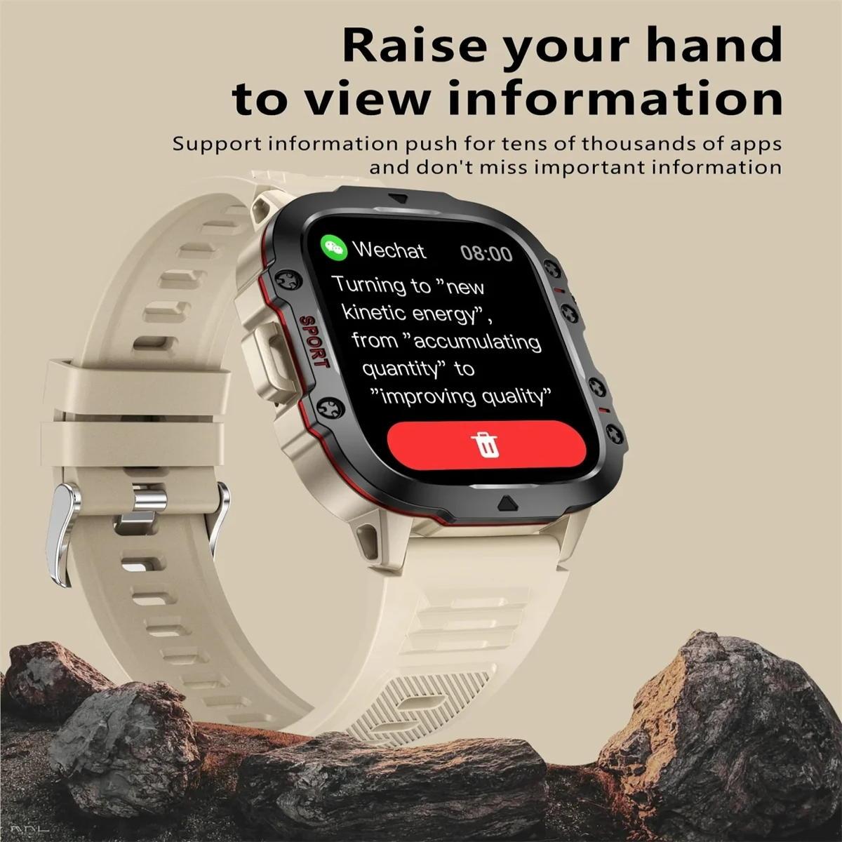 1.96 Inch Colour Screen Smart Watch Silicone Strap Support Bluetooth Call - Black