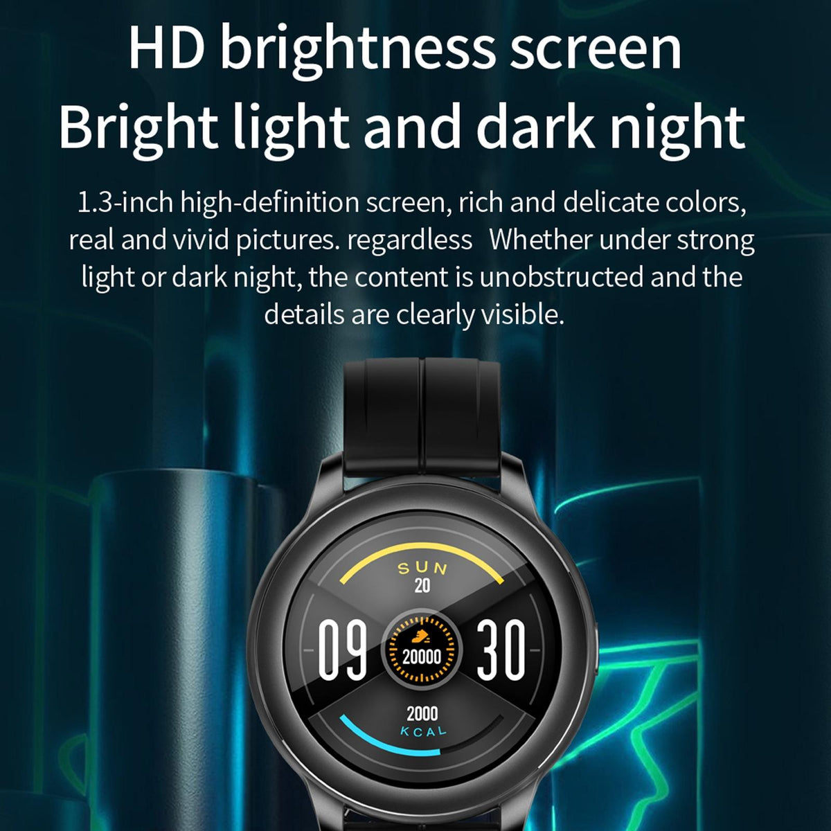 1.3 Inch Ips Colour Screen Ip67 Waterproof Smart Watch Support Sleep Monitor / Heart Rate Monitor / Blood Pressure Monitor - Black