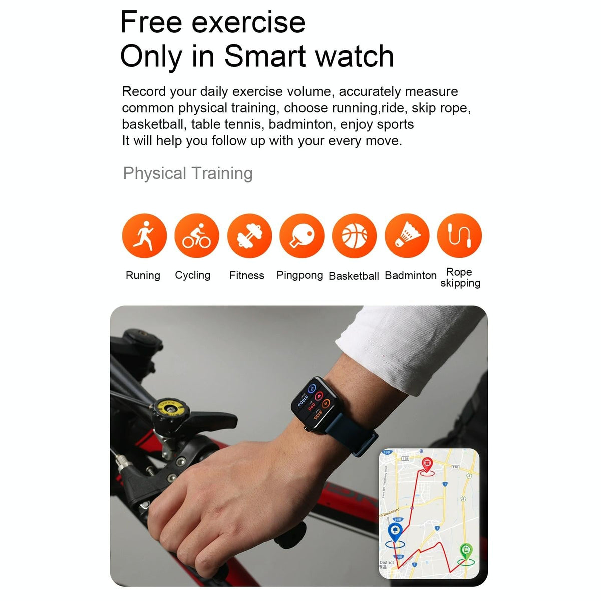 1.7 Inch Tft Colour Screen Ip68 Waterproof Smart Watch Support Blood Oxygen Monitoring / Body Temperature Monitoring / Ai Medical Diagnosis - Leather Strap - Black