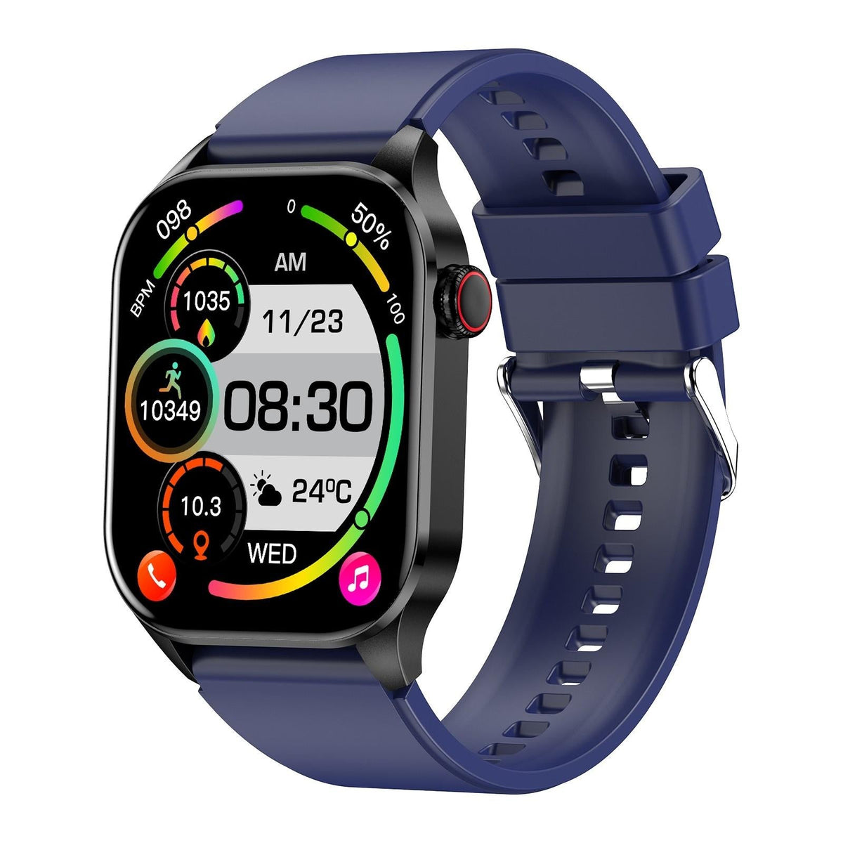 Waterproof Smart Watch With Bluetooth And Blood Oxygen Monitoring - Ip68 - Pink