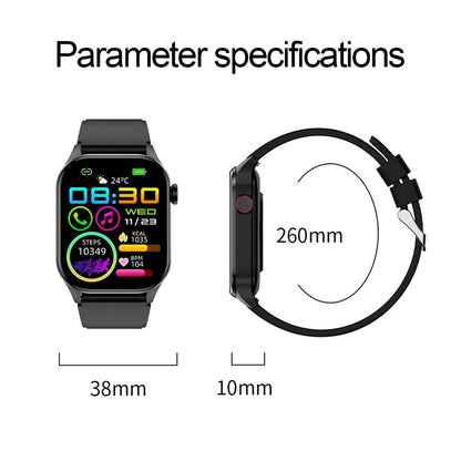 Waterproof Smart Watch With Bluetooth And Blood Oxygen Monitoring - Ip68 - Pink