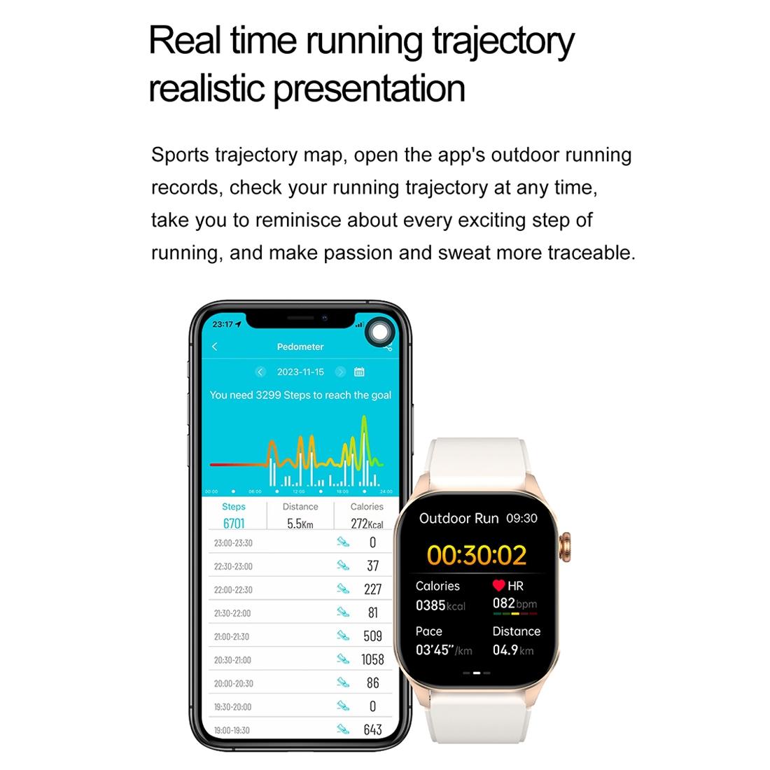 Waterproof Smart Watch With Bluetooth And Blood Oxygen Monitoring - Ip68 - Pink