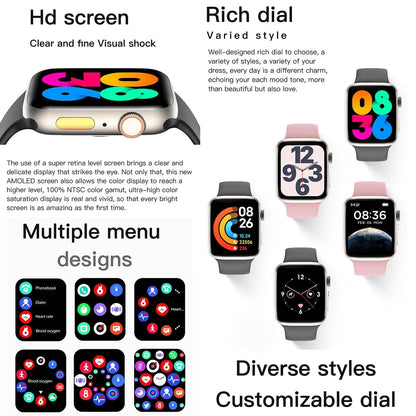 2.01 Inch Waterproof Smart Watch Bt Call / Heart Rate / Blood Pressure / Blood Oxygen - Black Gold