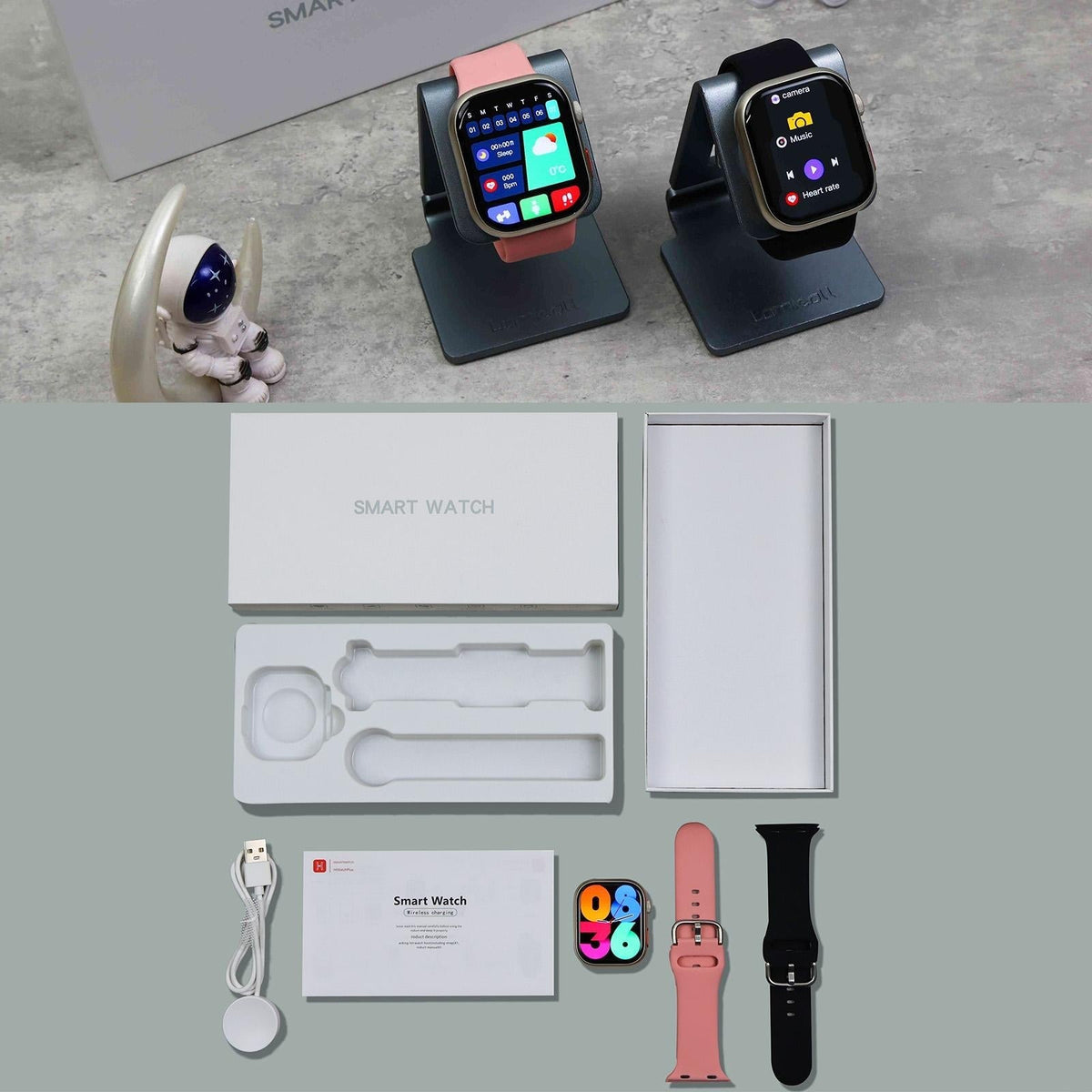 2.01 Inch Waterproof Smart Watch Bt Call / Heart Rate / Blood Pressure / Blood Oxygen - Black Gold